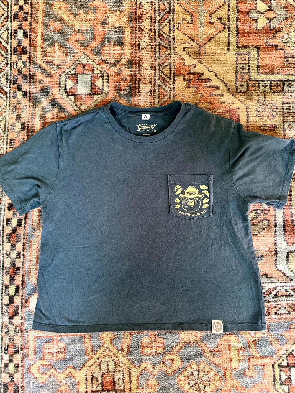 Landmark Project Smokey Bear Pocket Tee - Navy Size Small